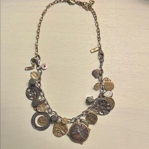 SILPADA Mixed Metal Coin Charm Necklace - Gold & Silvercan convert to bracelet.